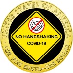 USA NO HANDSHAKING COVID-19 series CORONAVIRUS American Silver Eagle 2020 Walking Liberty $1 Silver coin Gold plated 1 oz